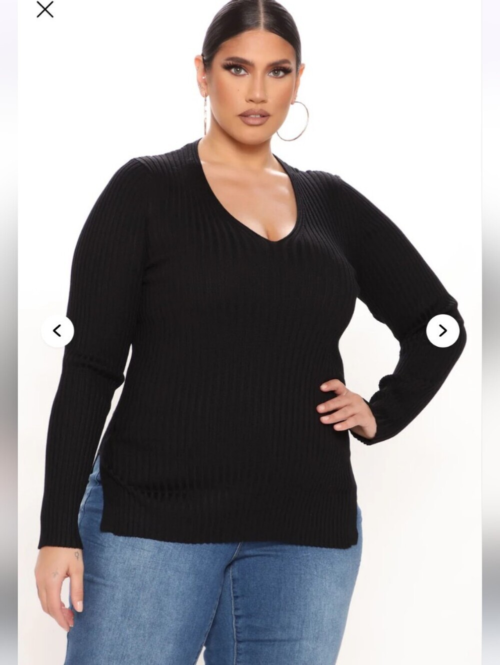 Fashion Nova Giving Me The Feels Sweater - Black 1X (EUC)